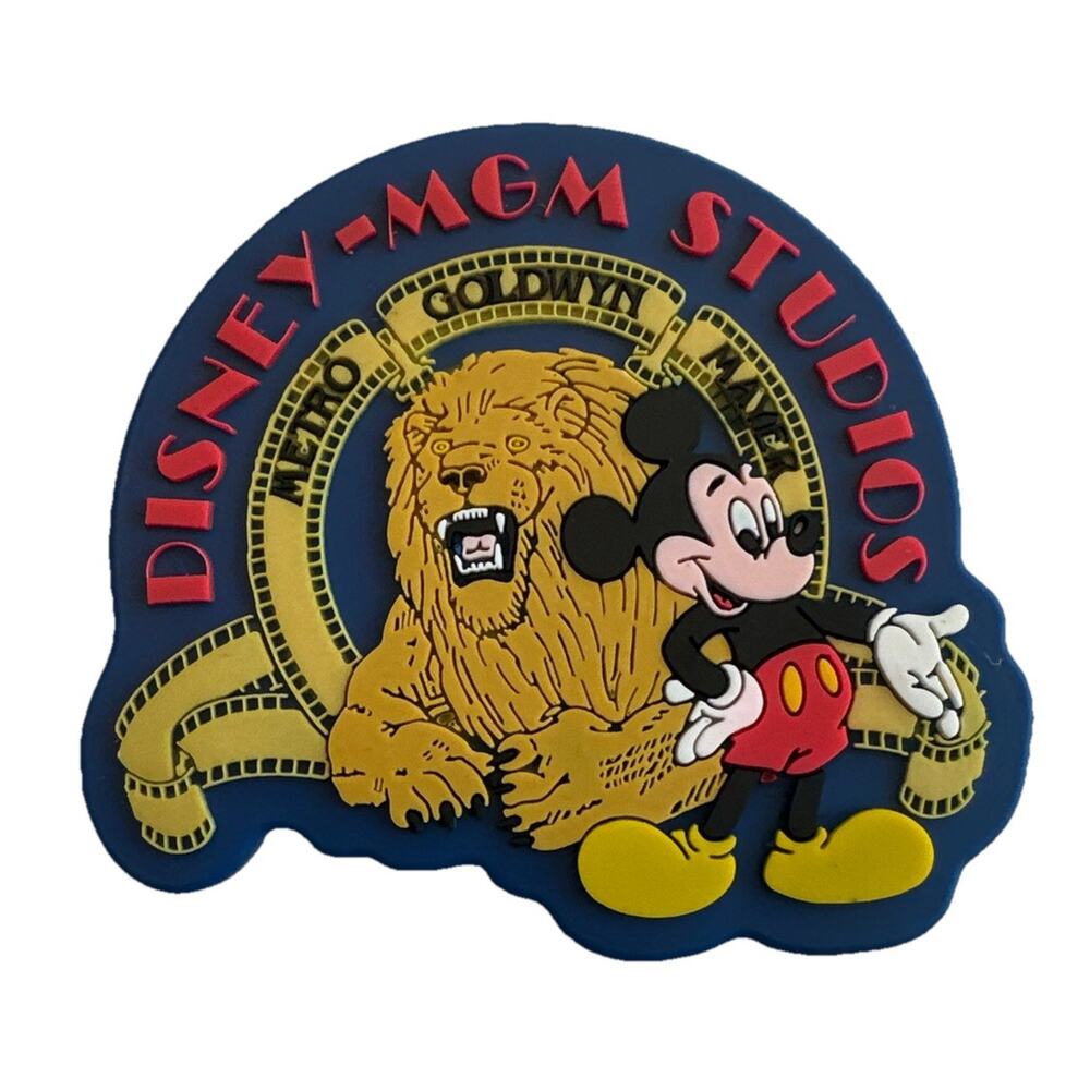 Vintage 1999 Disney MGM Studios Lion & Mickey Fridge Magnet Rubber